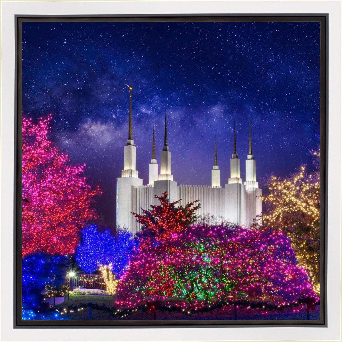 Washington DC Temple Christmas Lights Gallery Wrap