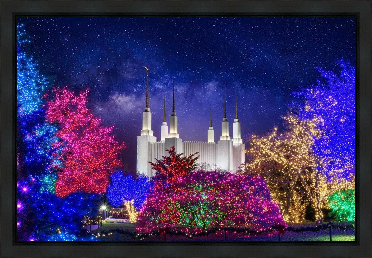 Washington DC Temple Christmas Lights Gallery Wrap