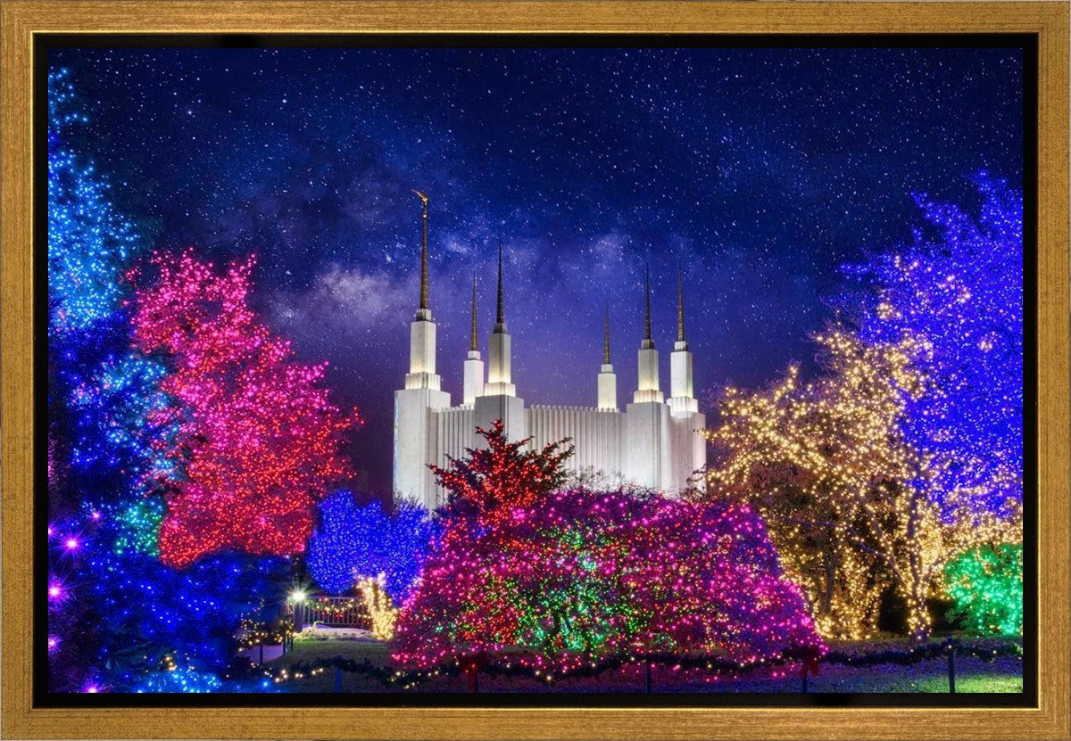 Washington DC Temple Christmas Lights Gallery Wrap