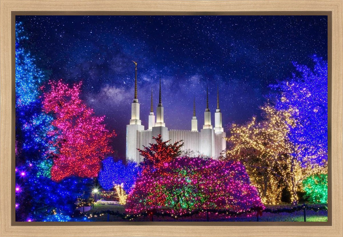 Washington DC Temple Christmas Lights Gallery Wrap
