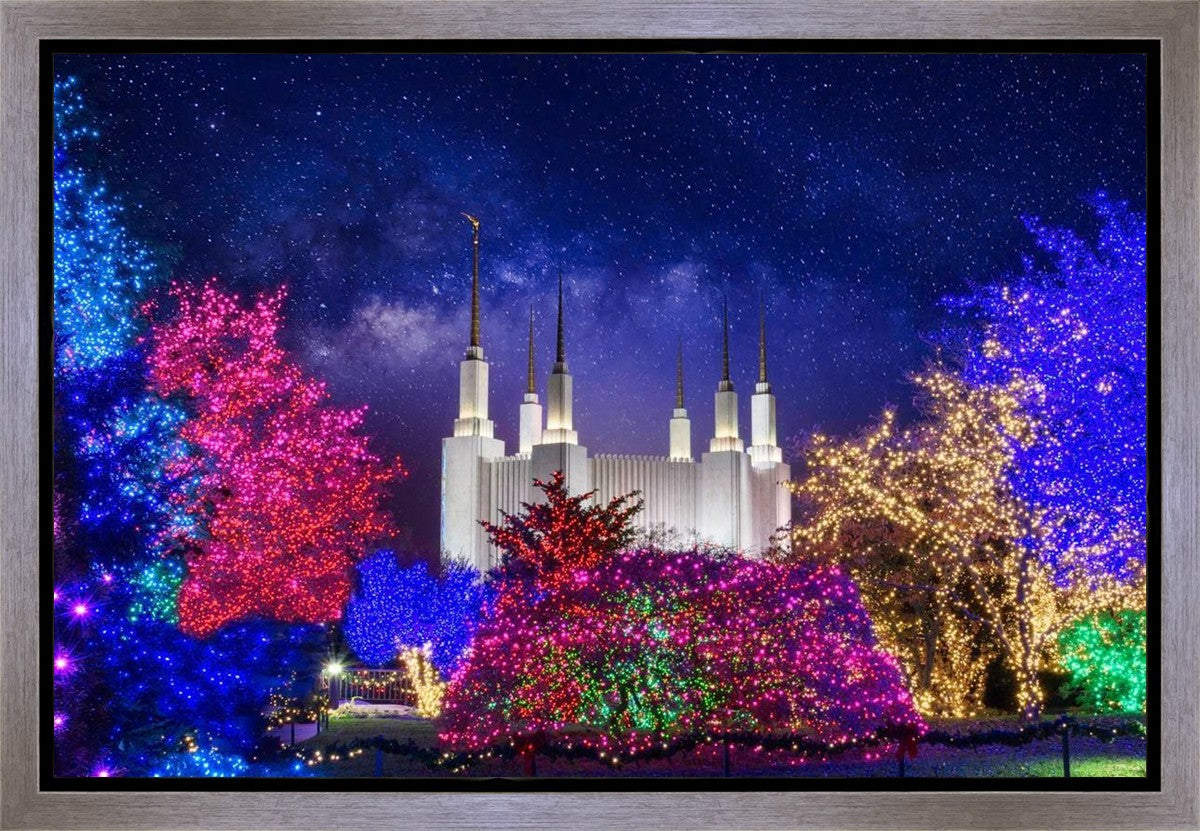 Washington DC Temple Christmas Lights Gallery Wrap