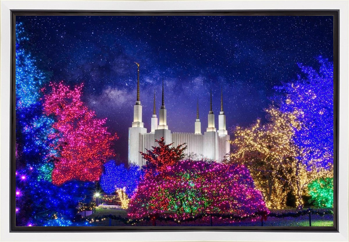 Washington DC Temple Christmas Lights Gallery Wrap