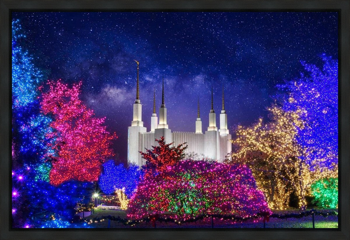 Washington DC Temple Christmas Lights Gallery Wrap