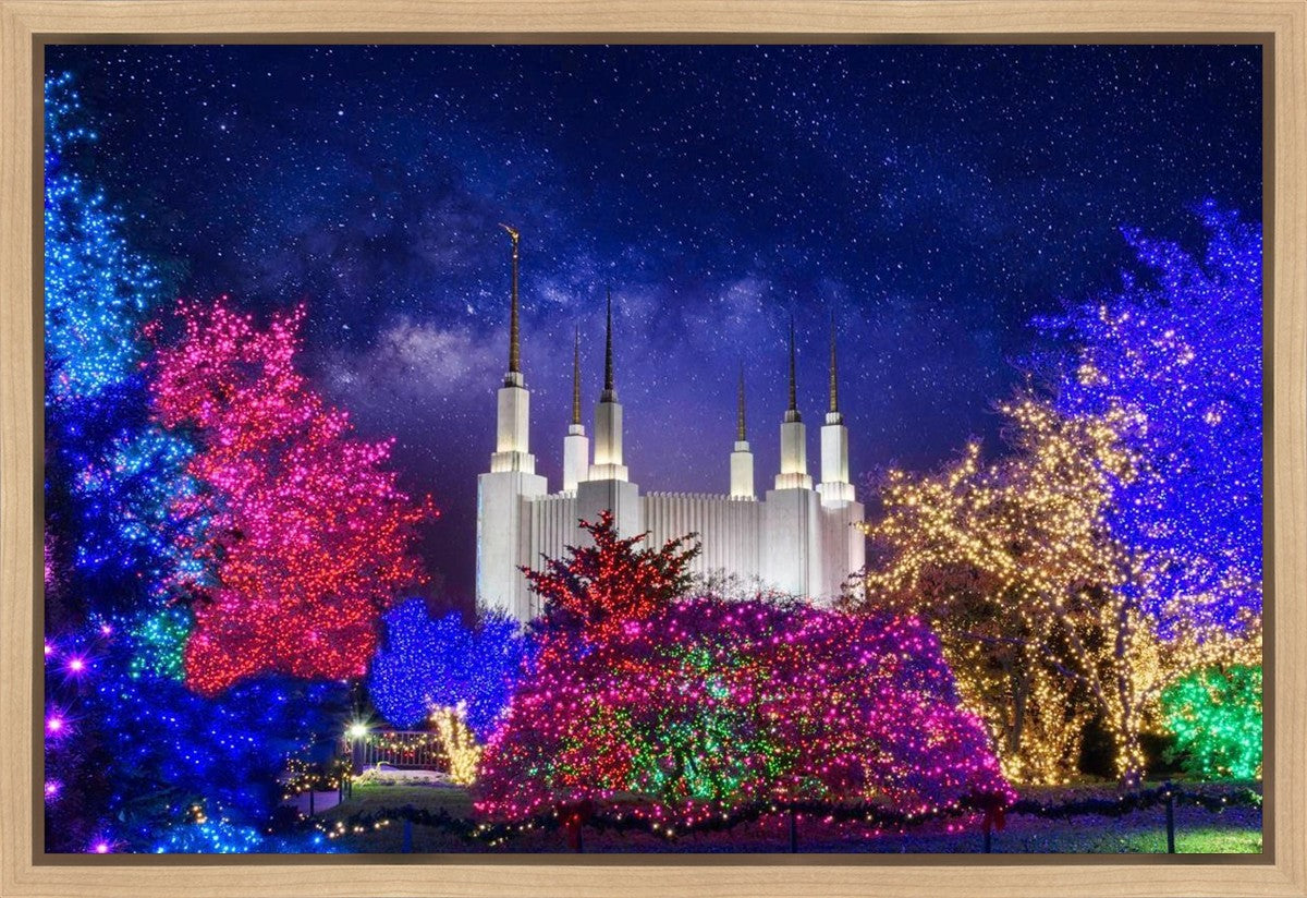 Washington DC Temple Christmas Lights Gallery Wrap