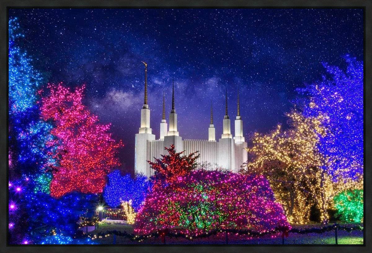Washington DC Temple Christmas Lights Gallery Wrap