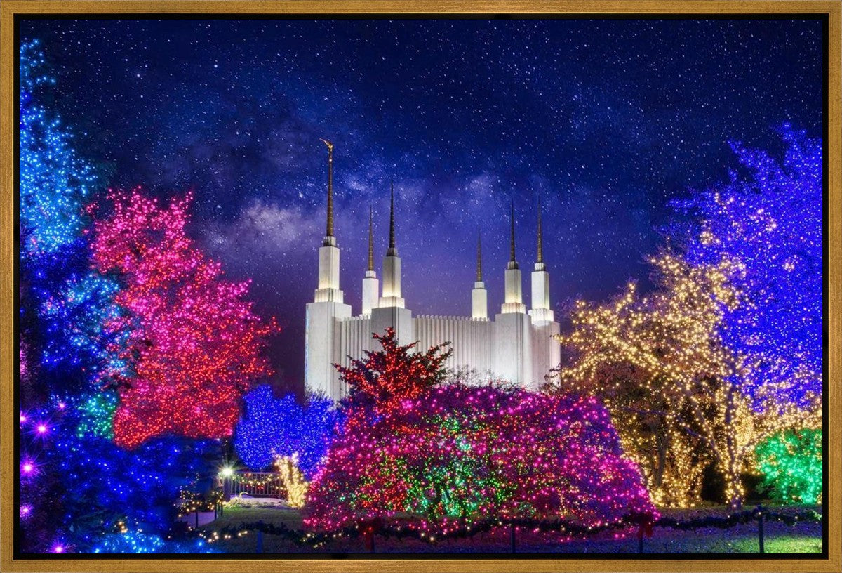 Washington DC Temple Christmas Lights Gallery Wrap