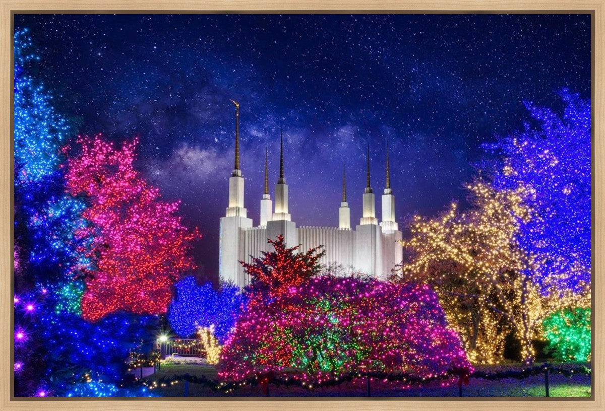 Washington DC Temple Christmas Lights Gallery Wrap