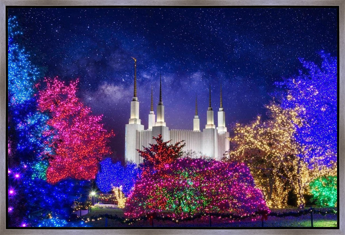 Washington DC Temple Christmas Lights Gallery Wrap