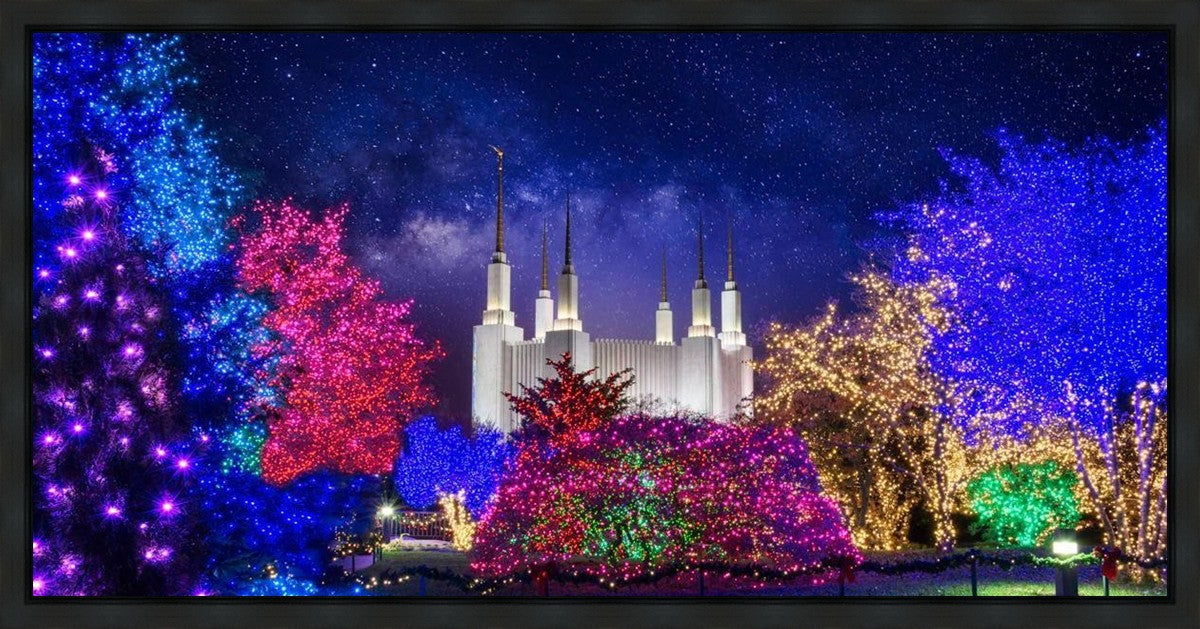 Washington DC Temple Christmas Lights Gallery Wrap