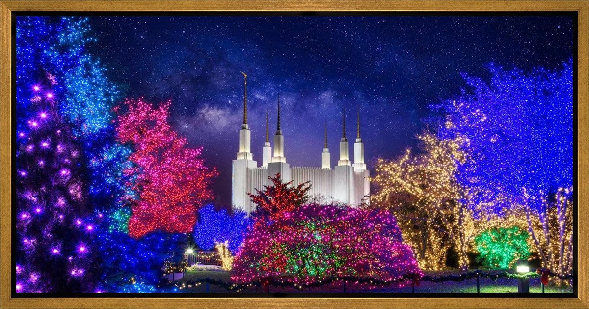 Washington DC Temple Christmas Lights Gallery Wrap