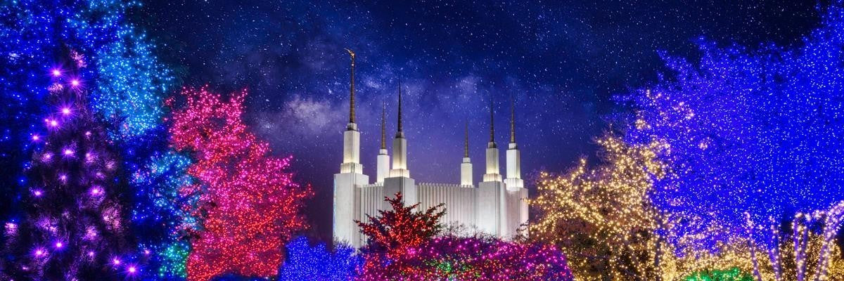 Washington DC Temple Christmas Lights Gallery Wrap