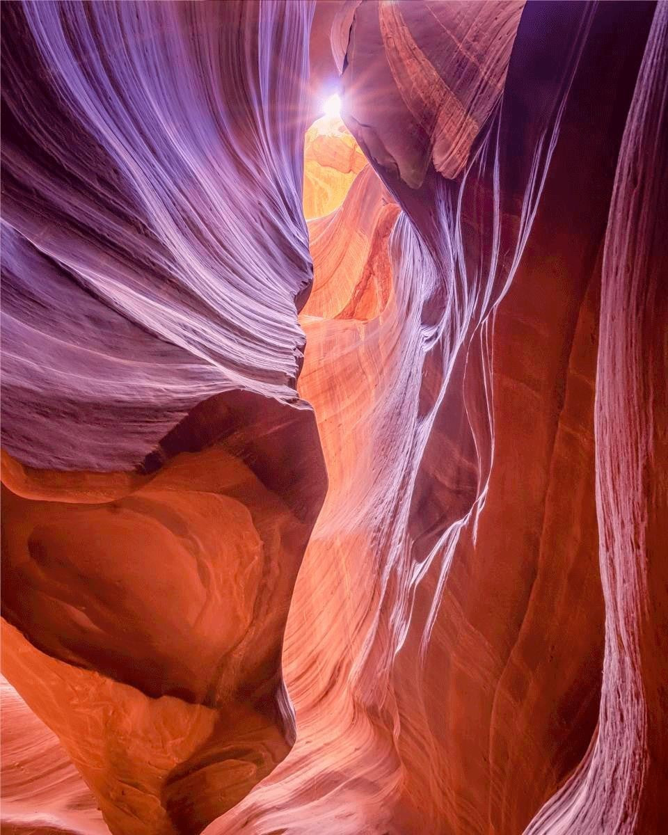 Antelope Canyon Sunburst Gallery Wrap