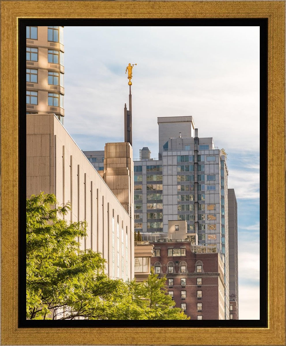 Manhattan Golden Vertical Gallery Wrap