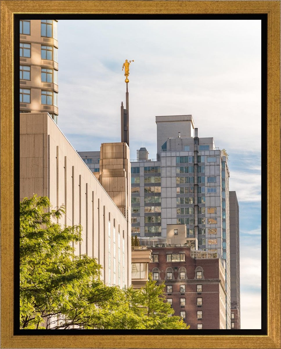 Manhattan Golden Vertical Gallery Wrap