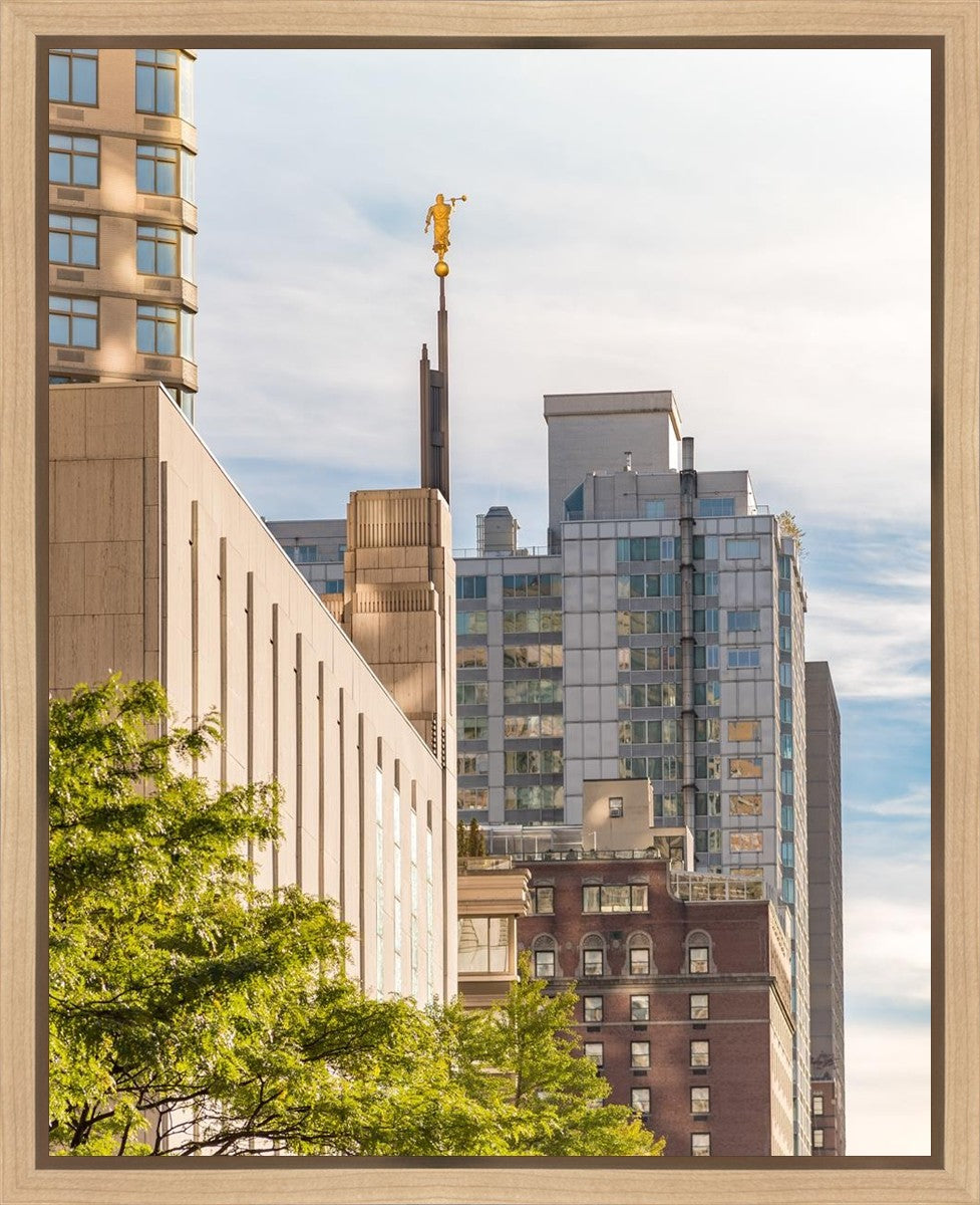 Manhattan Golden Vertical Gallery Wrap