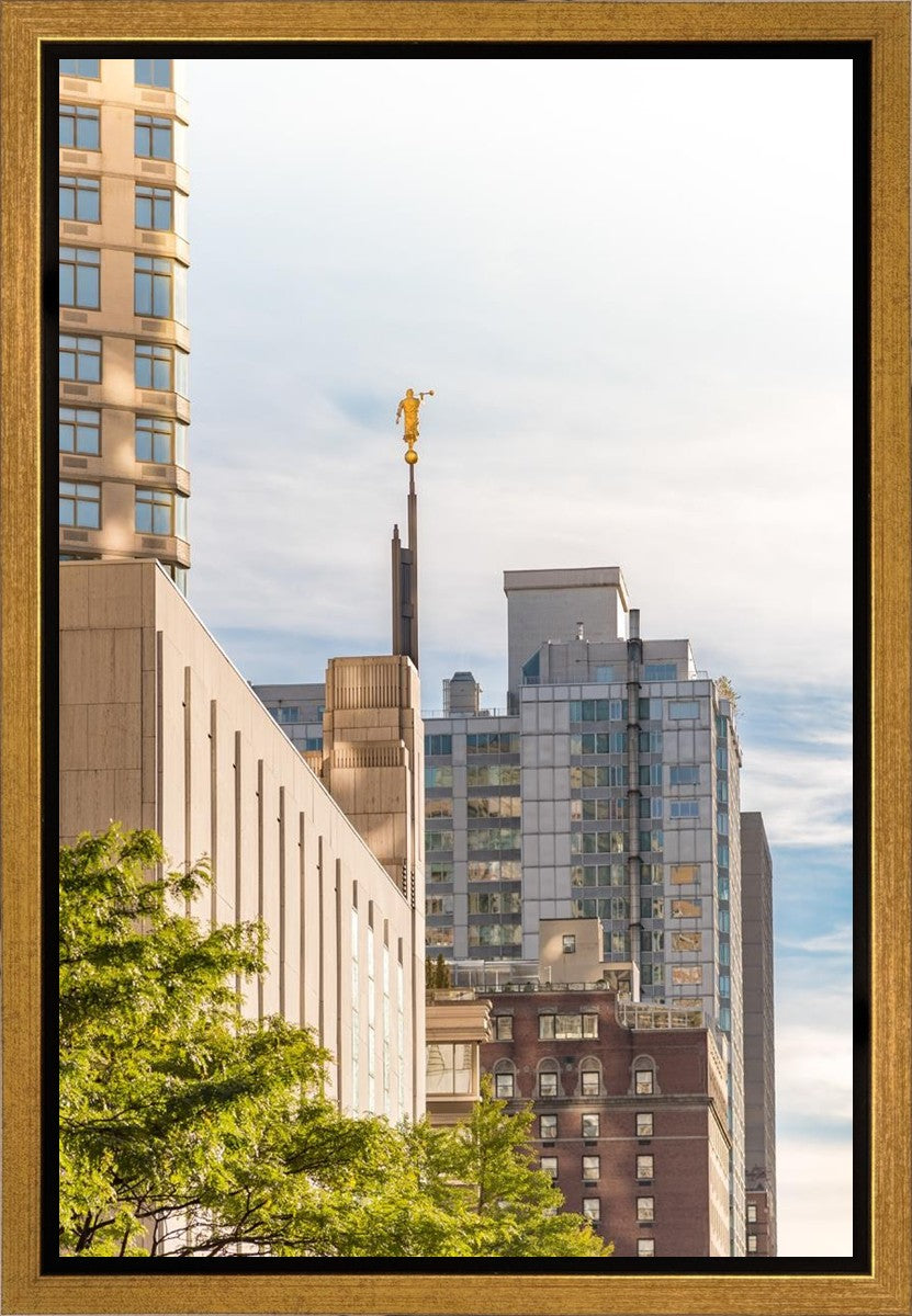Manhattan Golden Vertical Gallery Wrap