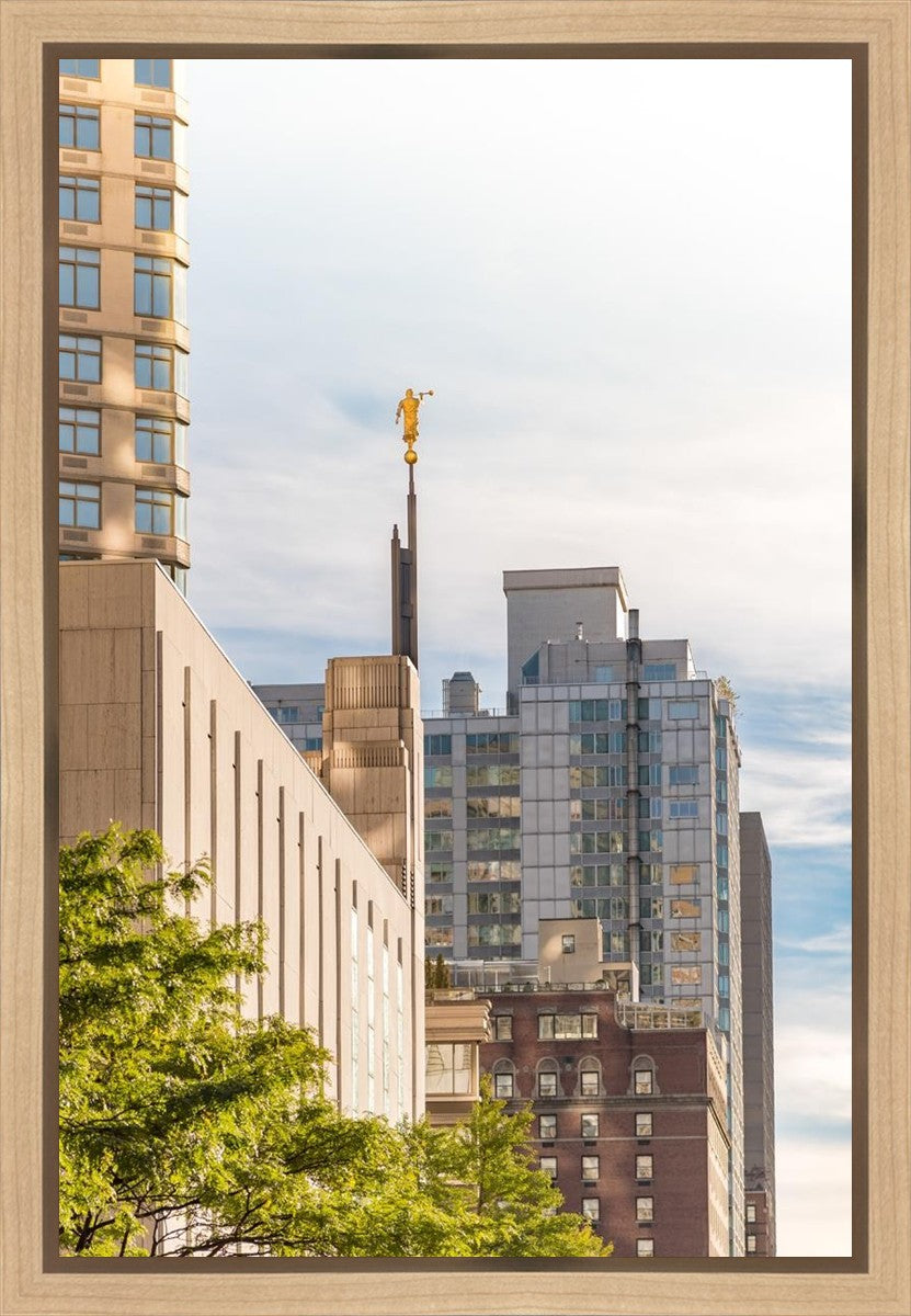 Manhattan Golden Vertical Gallery Wrap