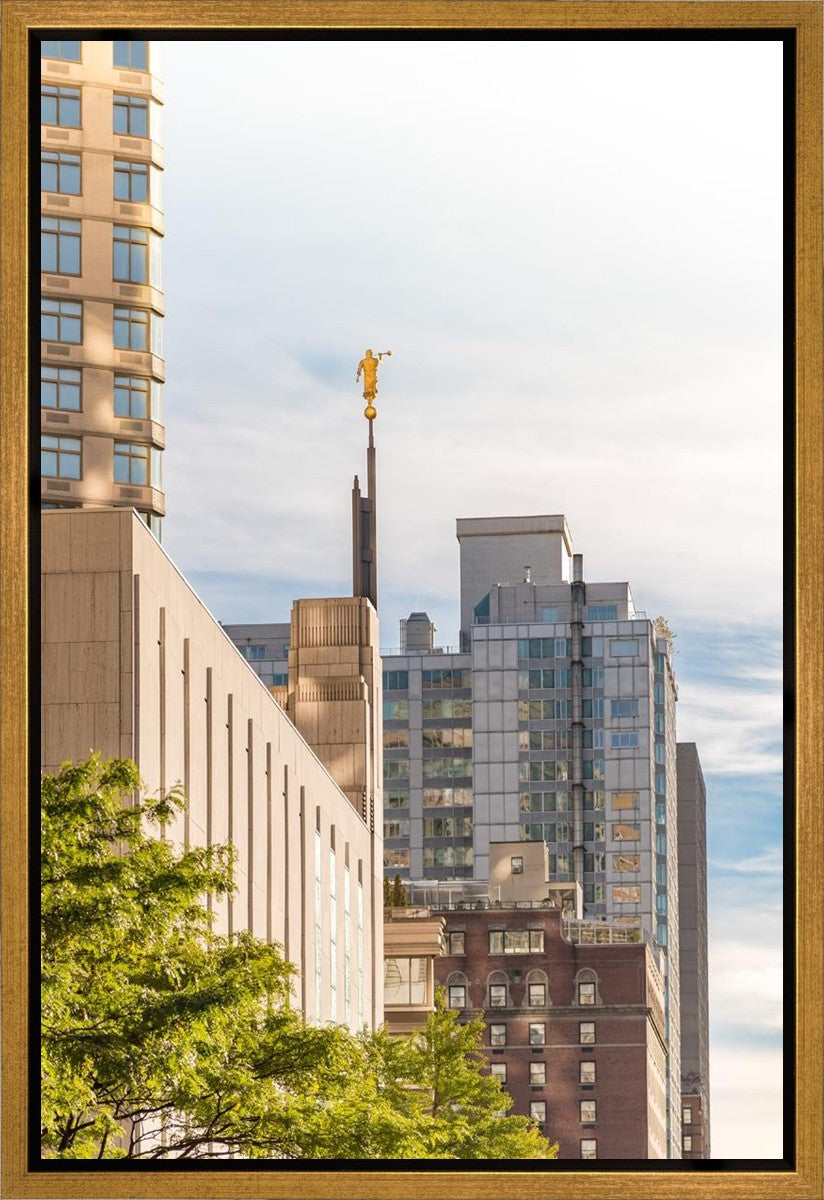Manhattan Golden Vertical Gallery Wrap