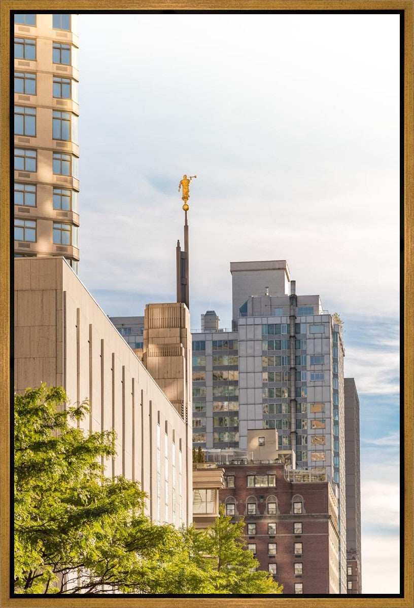 Manhattan Golden Vertical Gallery Wrap