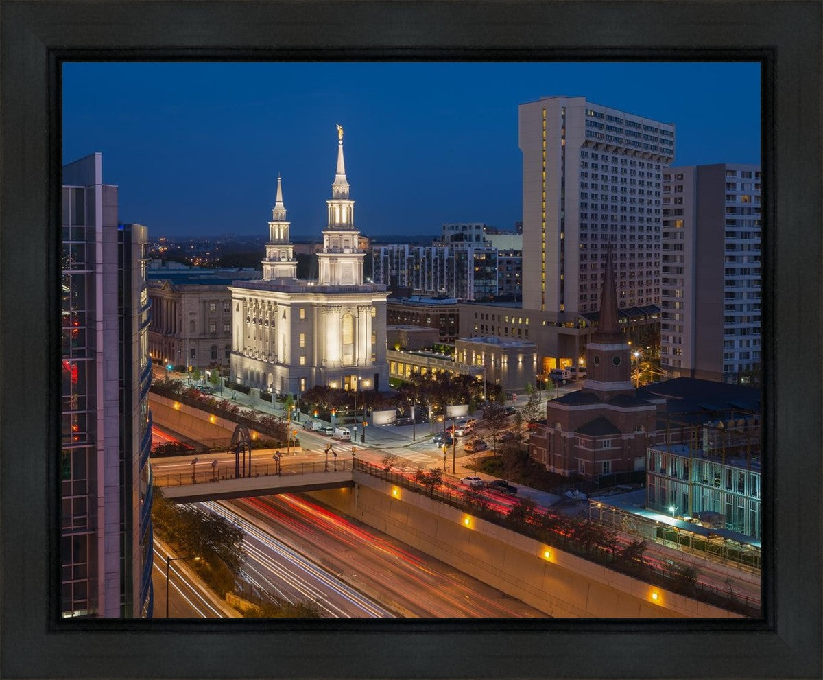 Philadelphia Temple Nightlife Gallery Wrap