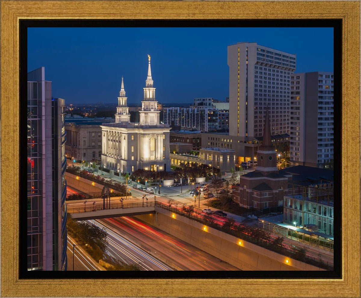Philadelphia Temple Nightlife Gallery Wrap