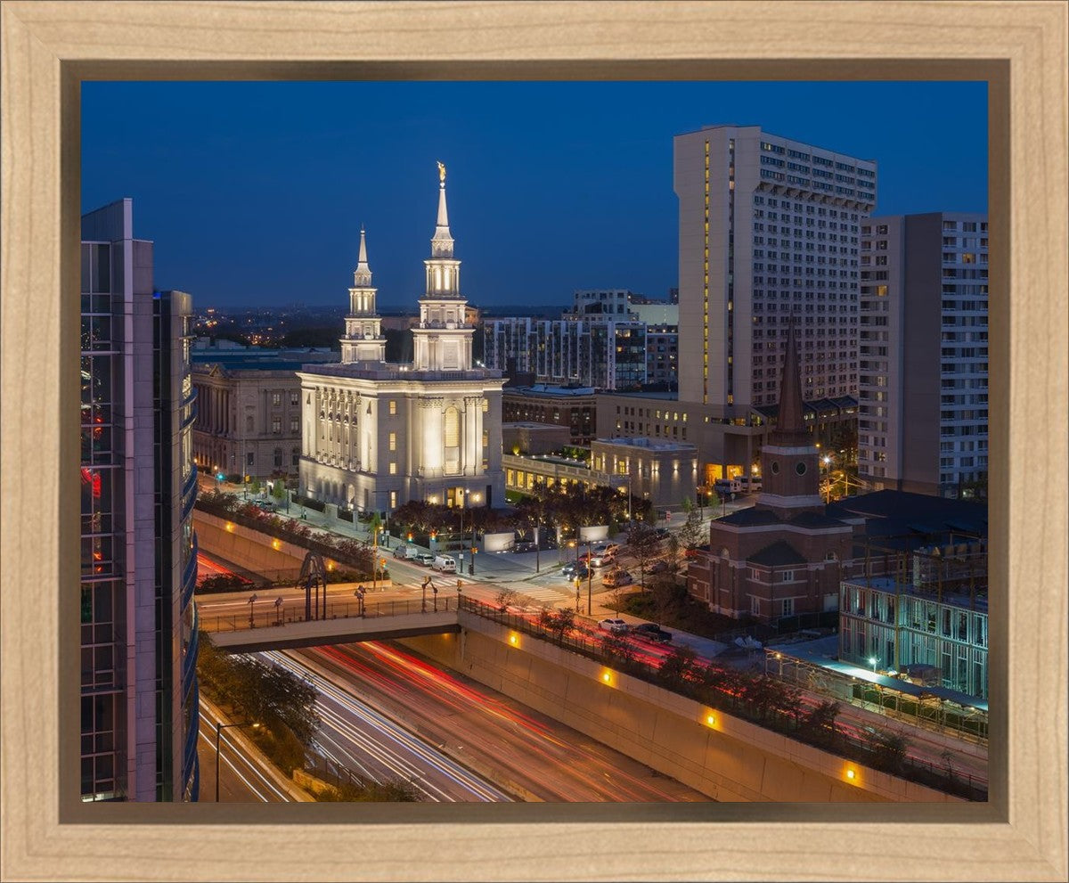 Philadelphia Temple Nightlife Gallery Wrap