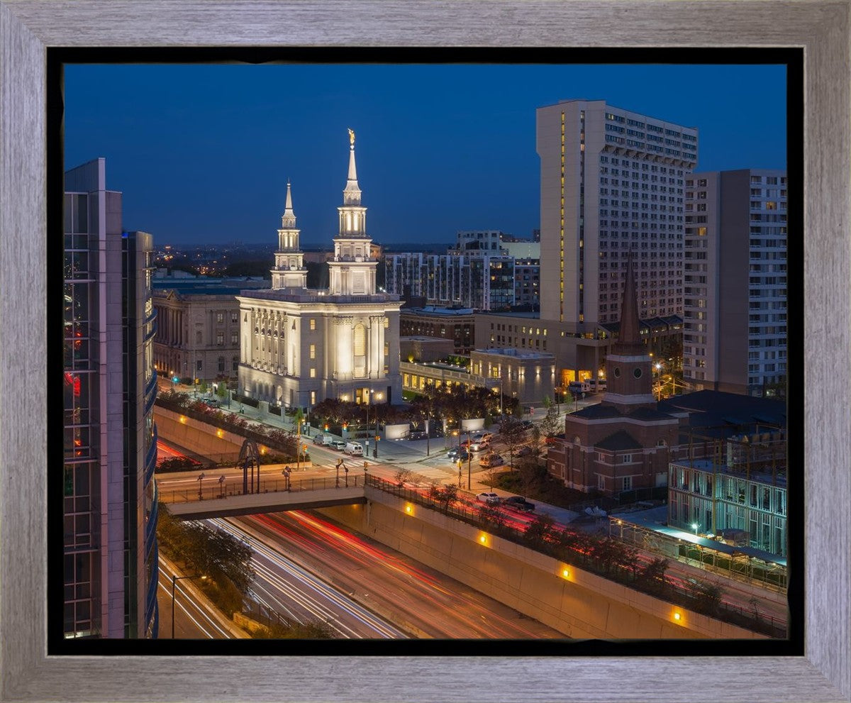 Philadelphia Temple Nightlife Gallery Wrap