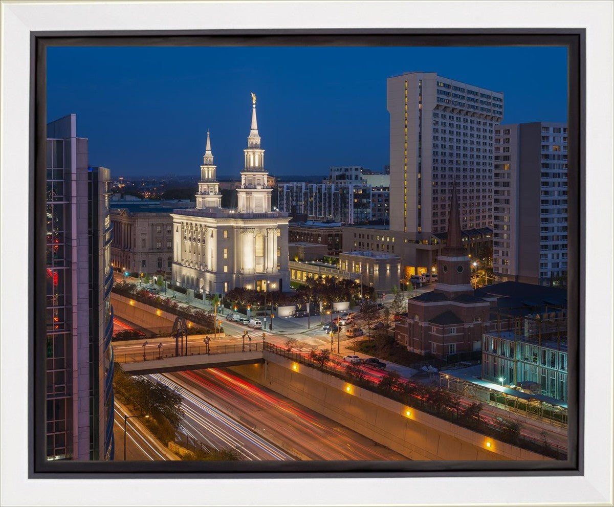 Philadelphia Temple Nightlife Gallery Wrap