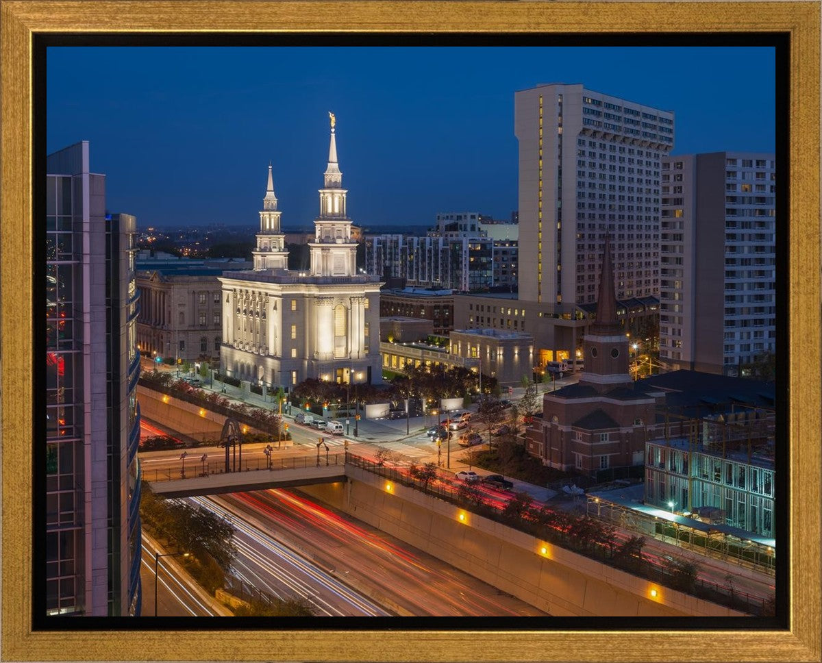 Philadelphia Temple Nightlife Gallery Wrap