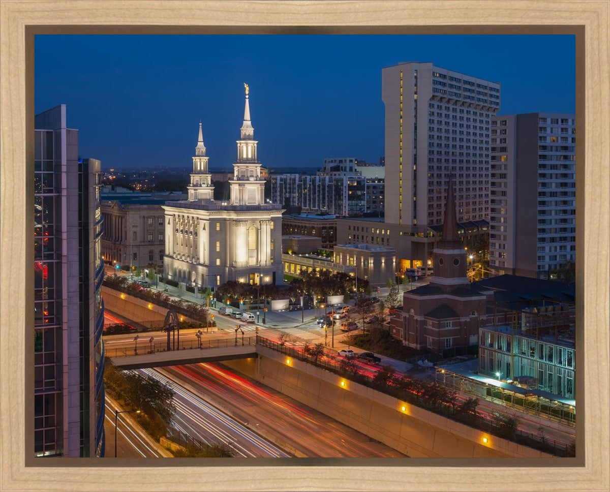 Philadelphia Temple Nightlife Gallery Wrap