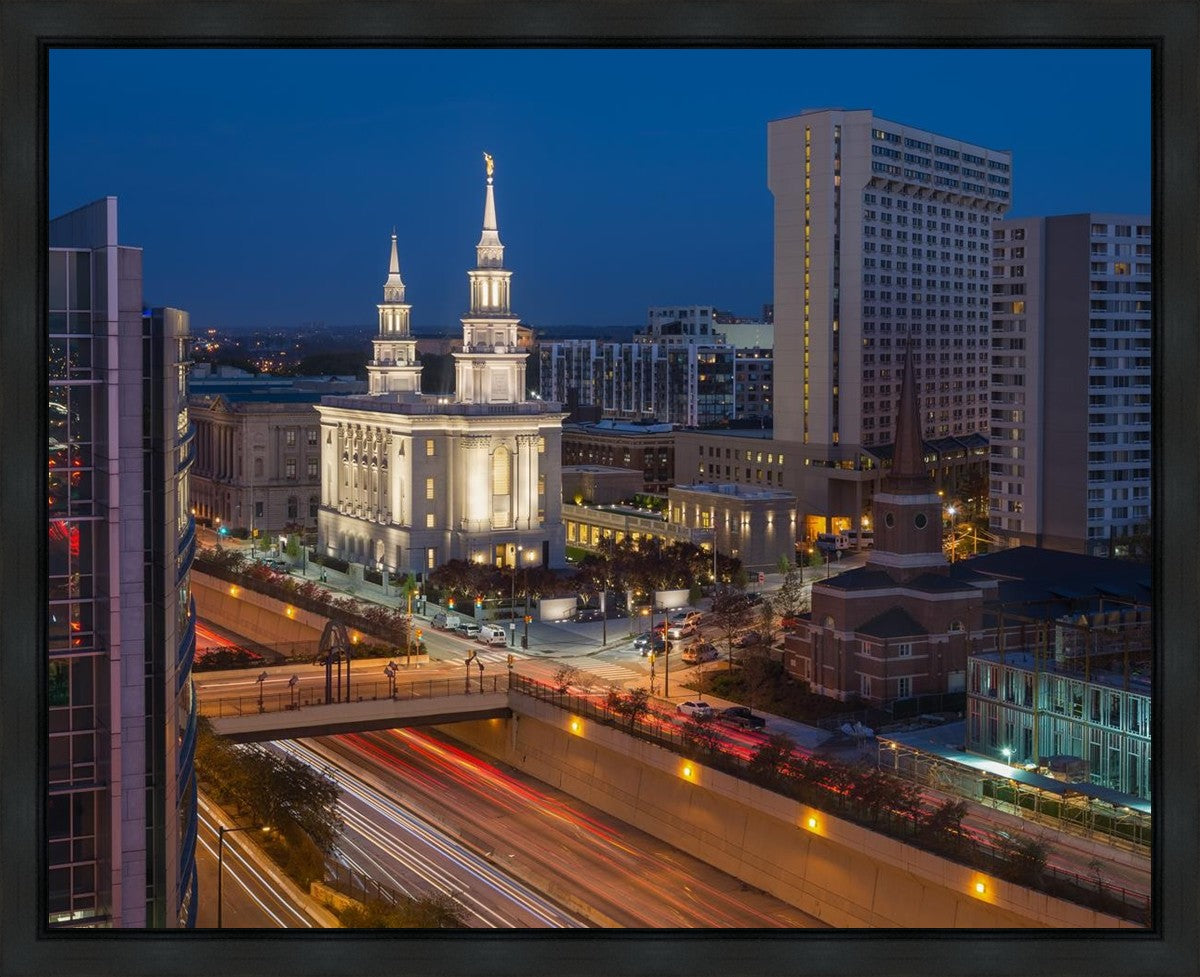 Philadelphia Temple Nightlife Gallery Wrap