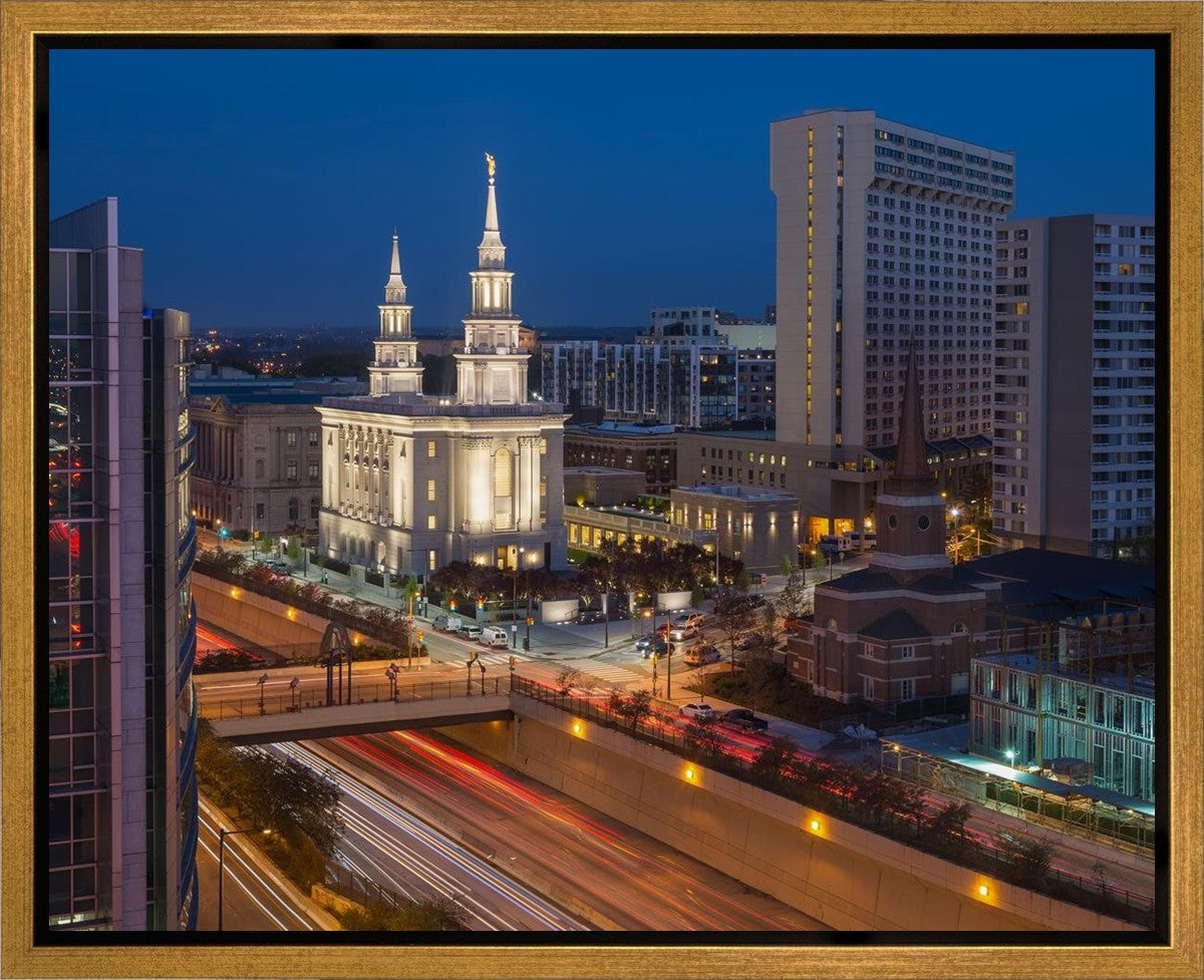 Philadelphia Temple Nightlife Gallery Wrap