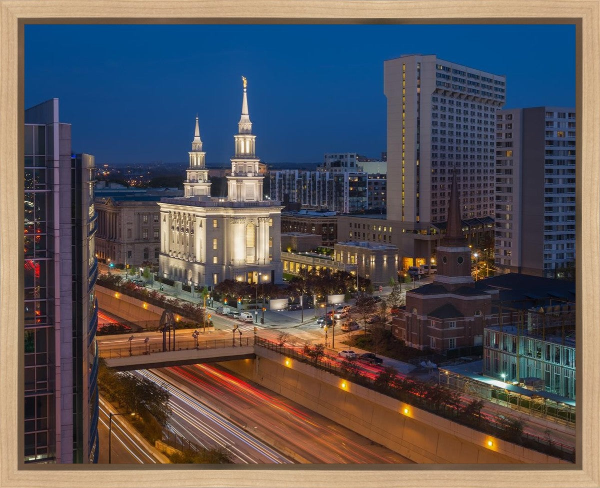 Philadelphia Temple Nightlife Gallery Wrap