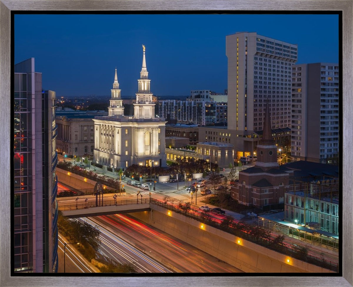 Philadelphia Temple Nightlife Gallery Wrap