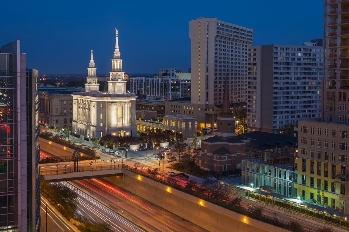 Philadelphia Temple Nightlife Gallery Wrap
