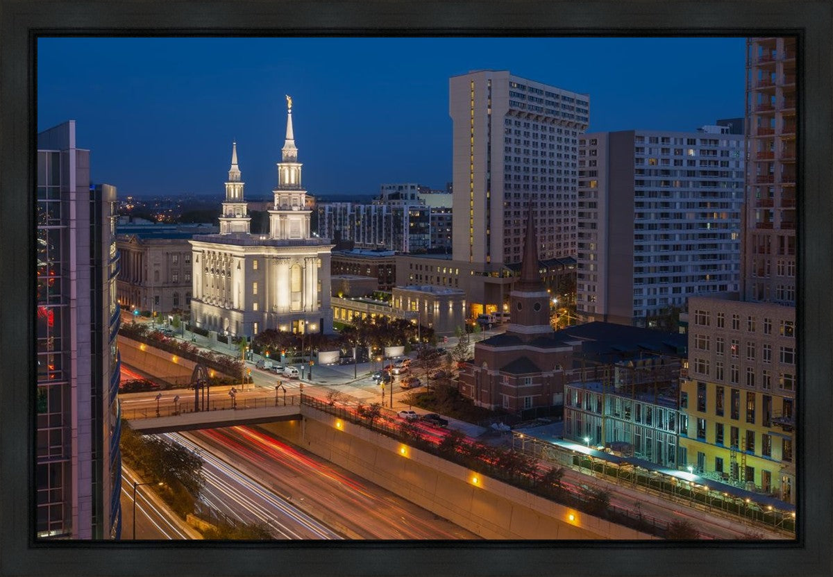 Philadelphia Temple Nightlife Gallery Wrap
