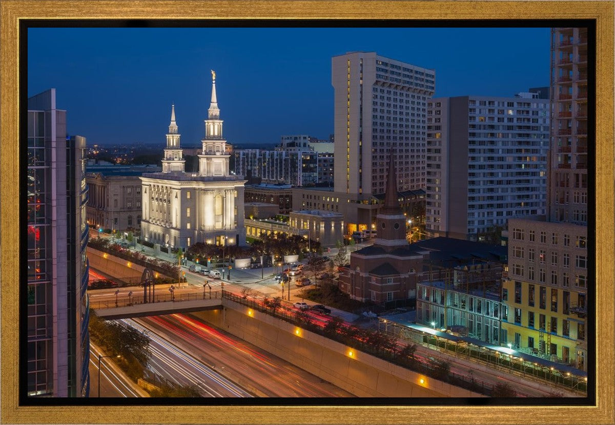 Philadelphia Temple Nightlife Gallery Wrap