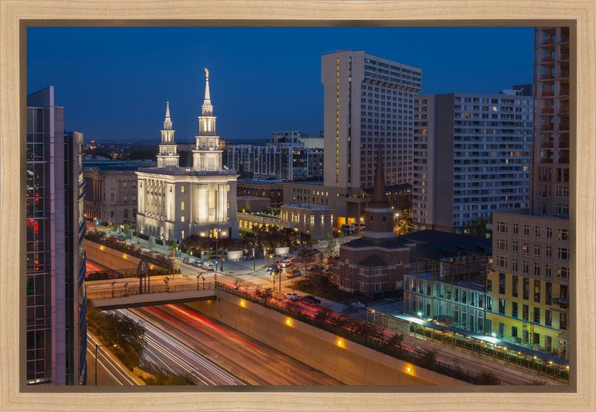 Philadelphia Temple Nightlife Gallery Wrap