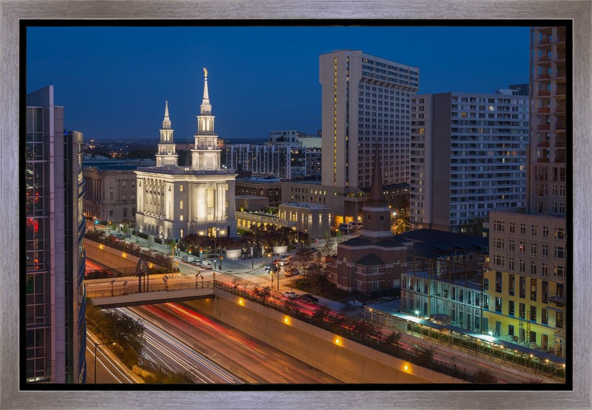 Philadelphia Temple Nightlife Gallery Wrap