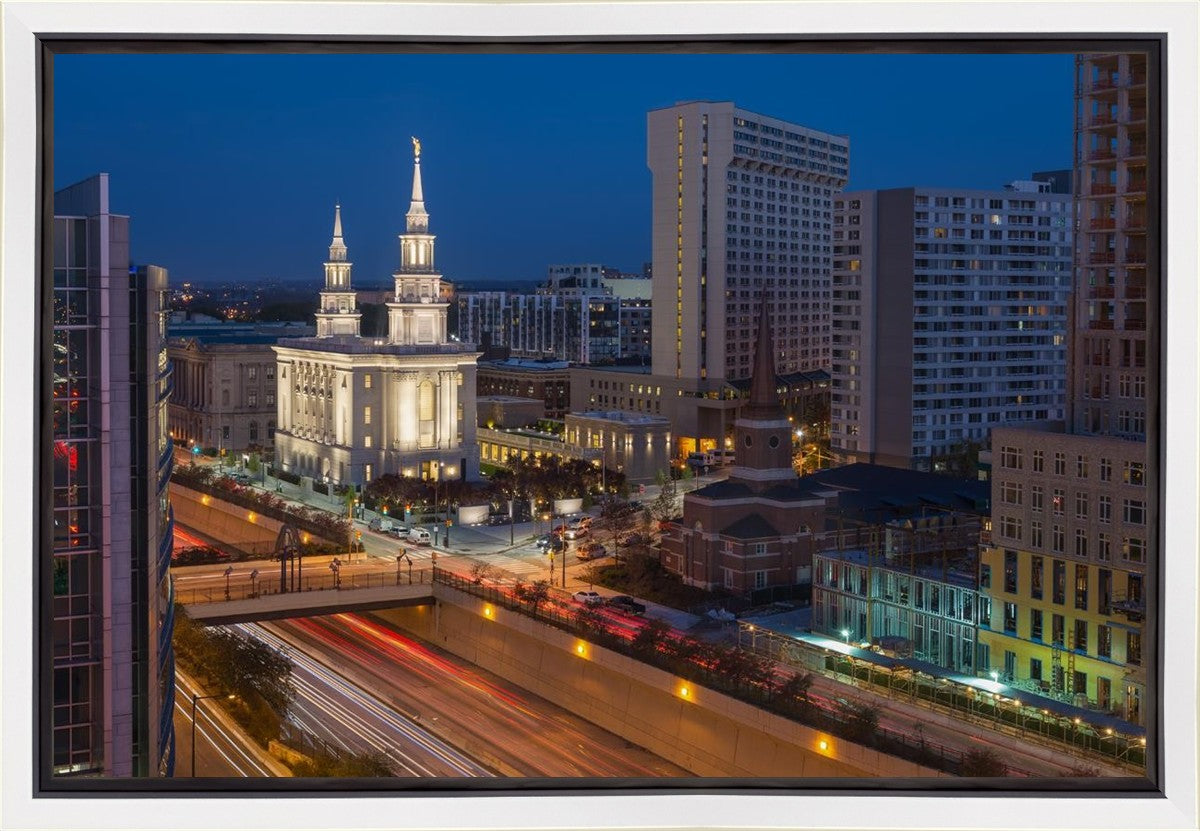 Philadelphia Temple Nightlife Gallery Wrap