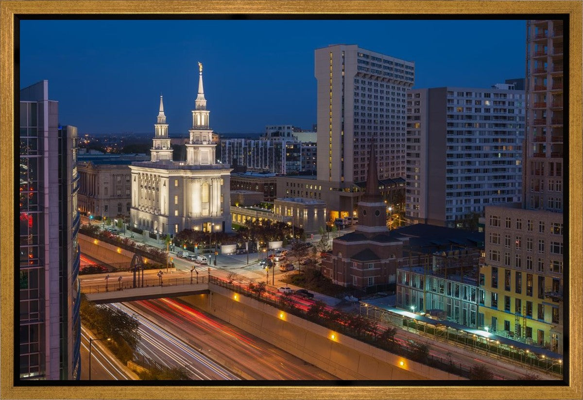 Philadelphia Temple Nightlife Gallery Wrap