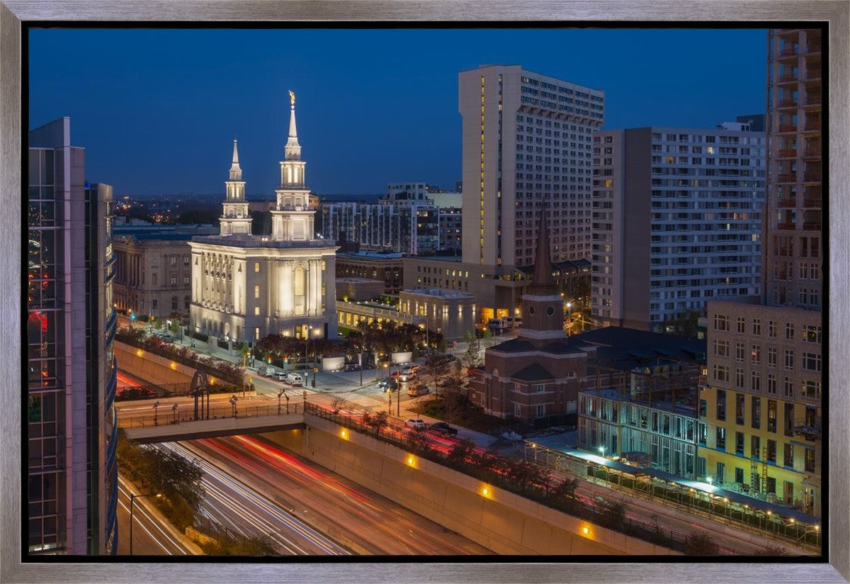 Philadelphia Temple Nightlife Gallery Wrap
