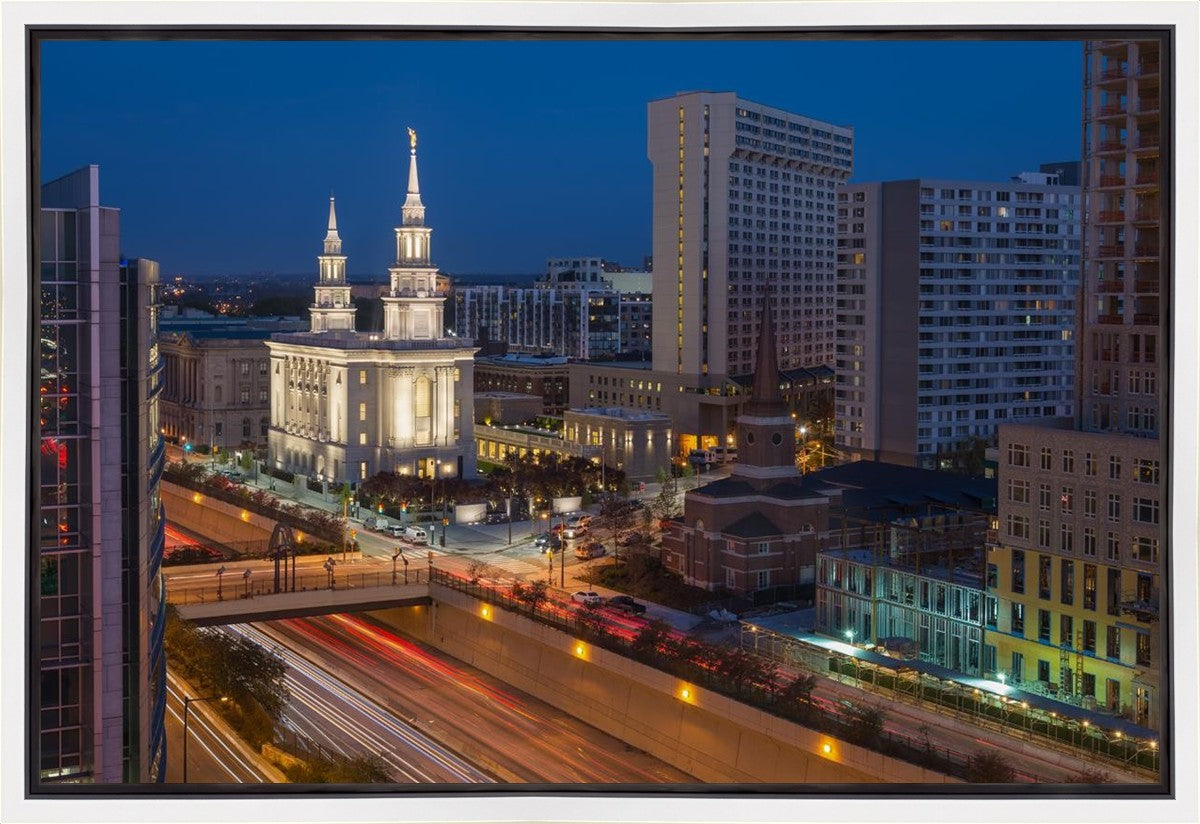 Philadelphia Temple Nightlife Gallery Wrap