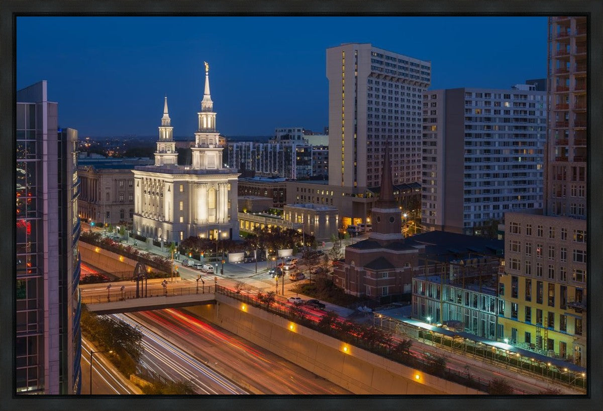 Philadelphia Temple Nightlife Gallery Wrap