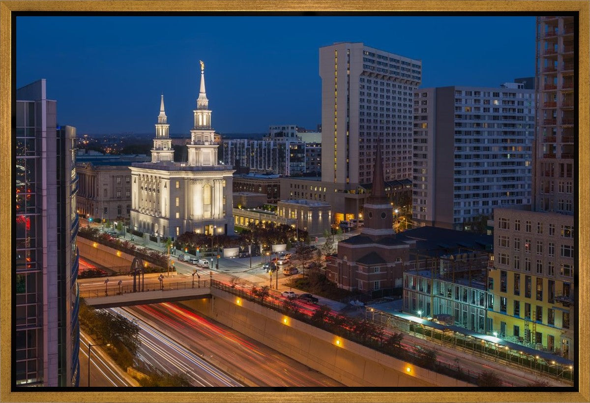 Philadelphia Temple Nightlife Gallery Wrap
