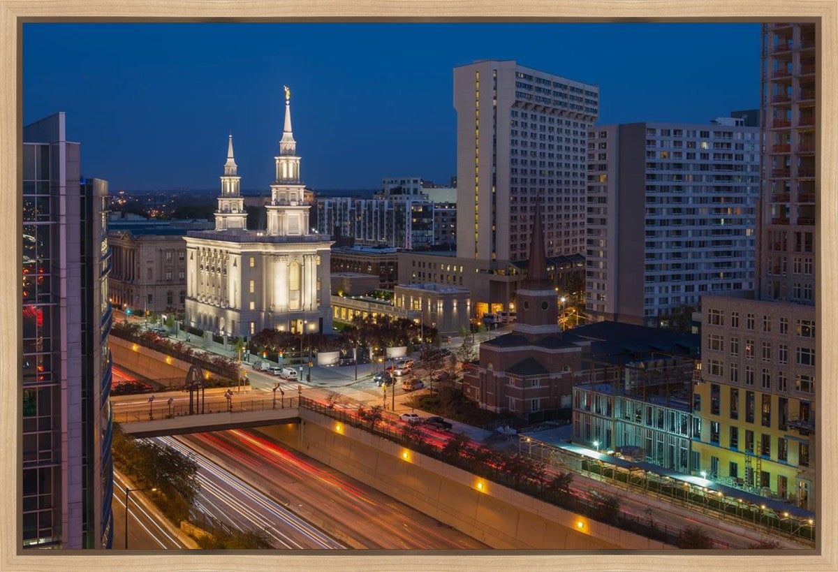 Philadelphia Temple Nightlife Gallery Wrap