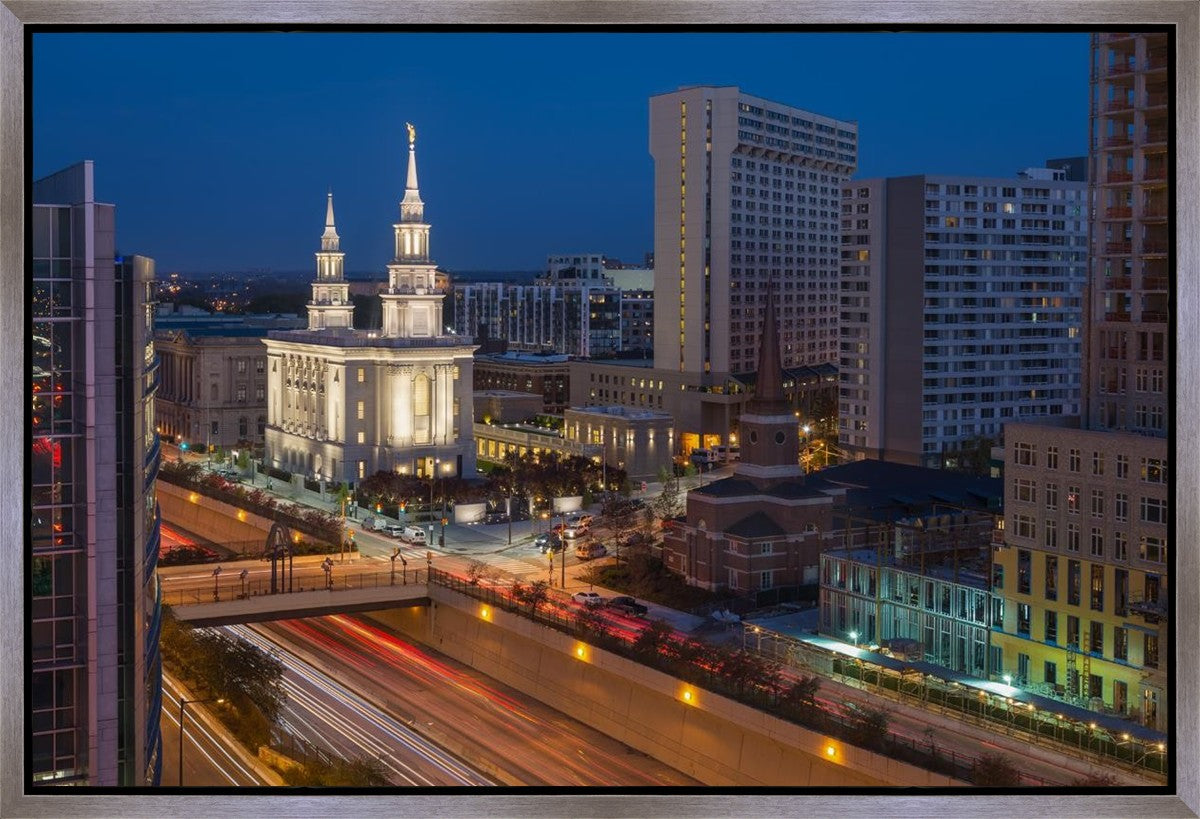 Philadelphia Temple Nightlife Gallery Wrap