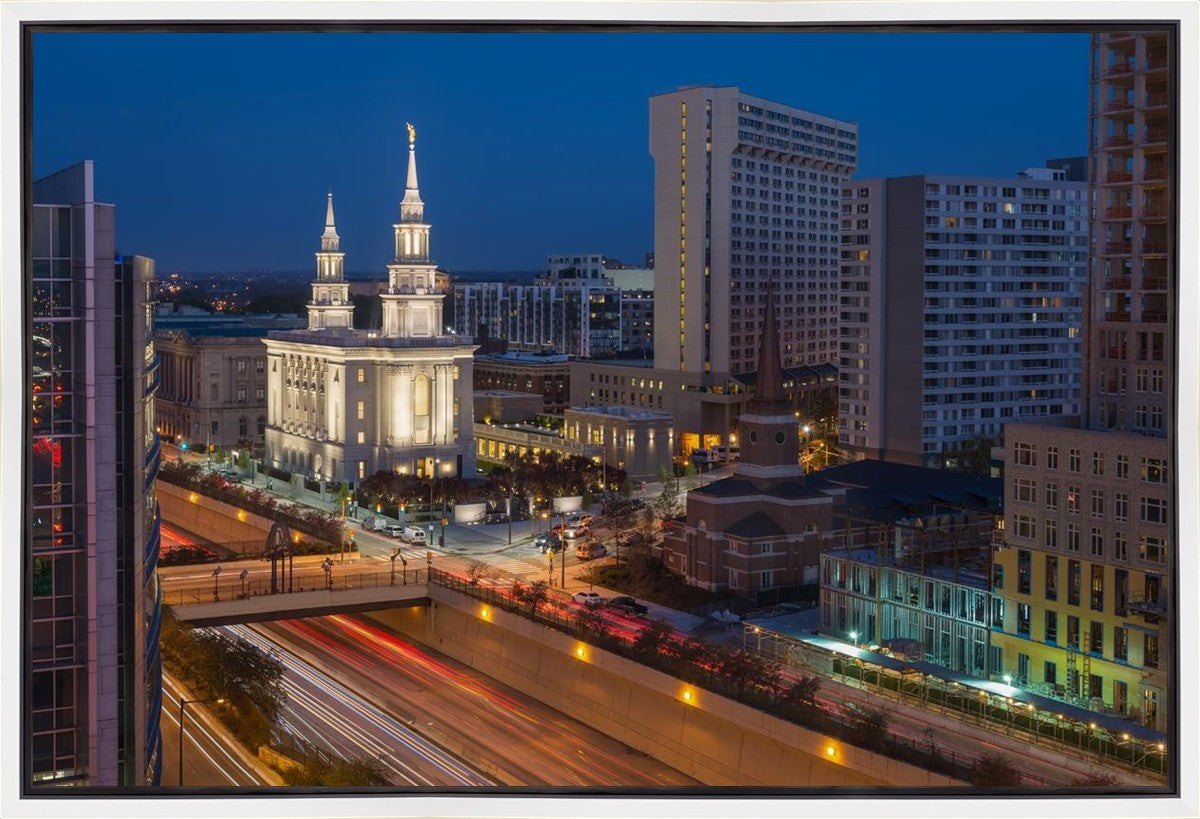 Philadelphia Temple Nightlife Gallery Wrap