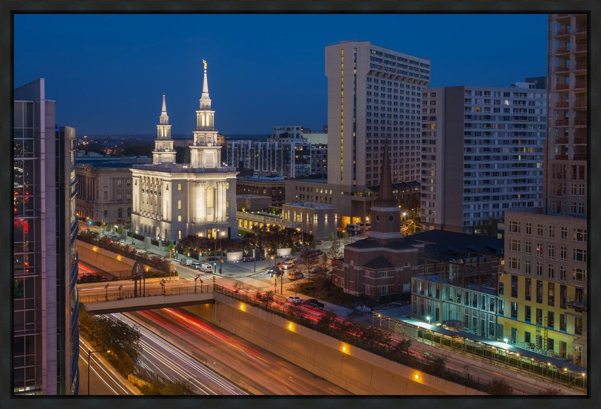 Philadelphia Temple Nightlife Gallery Wrap