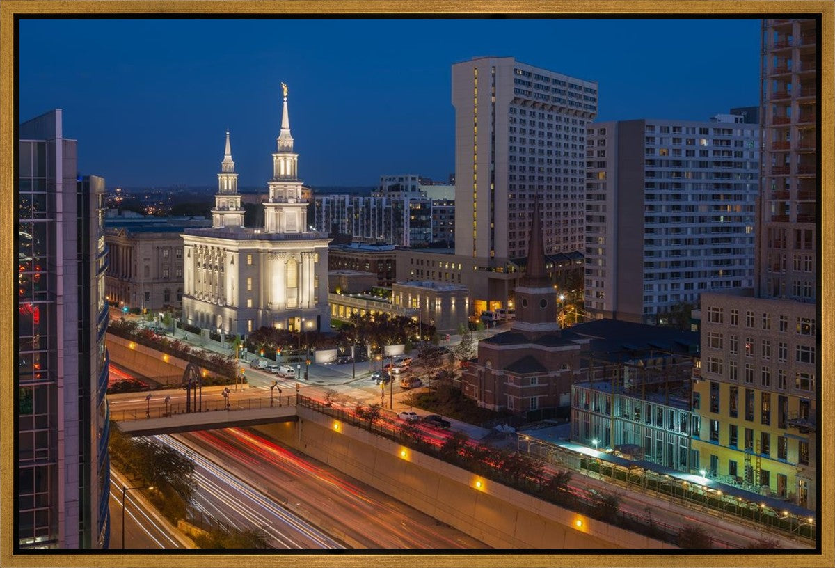Philadelphia Temple Nightlife Gallery Wrap